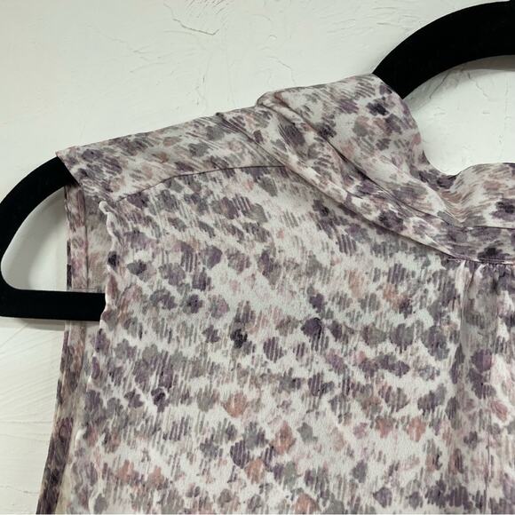 Rachel Zoe Purple Abstract Print Sleeveless Blouse Womens M Flowy Classic Top - Picture 9 of 10
